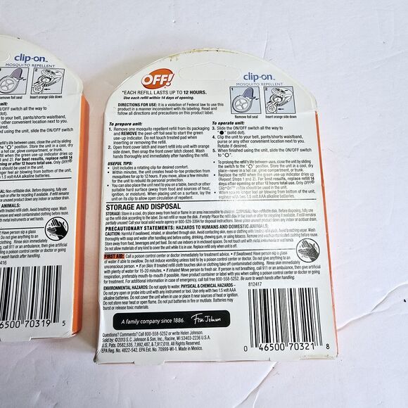 OFF Mosquito Repellent CLIP ON Fan plus Refills Total NEW - Picture 6 of 9